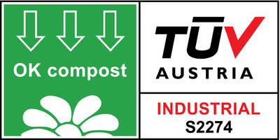 ADBioplastics obtiene el certificado OK industrial compost por la TV Austria para espesores hasta 1mm