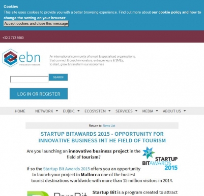 EBN | Startup BITAwards 2015 - Opportunity for innovative business int he field of tourism