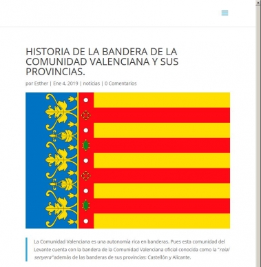 Historia de la bandera de la Comunidad Valenciana y sus provincias.
