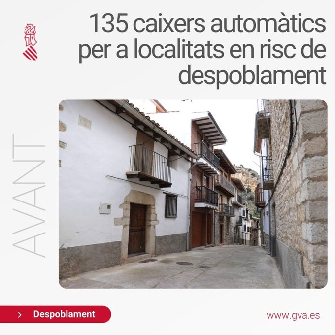 El Consell inicia en Vallibona la instalación de cajeros automáticos en municipios en riesgo de despoblación