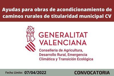 Acondicionamiento de caminos rurales de la Comunitat Valenciana