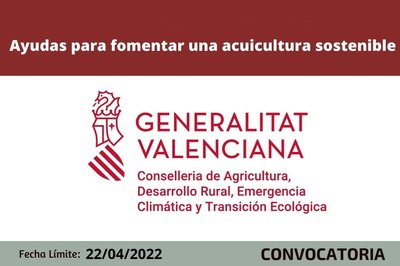  Ayudas para fomentar una acuicultura sostenible en la Comunitat Valenciana