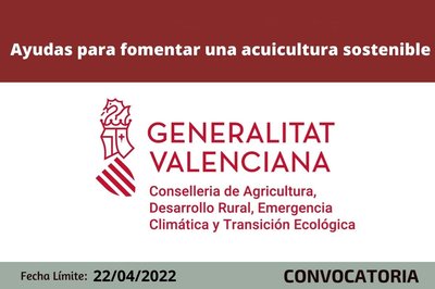 Ayudas para fomentar una acuicultura sostenible en la Comunitat Valenciana