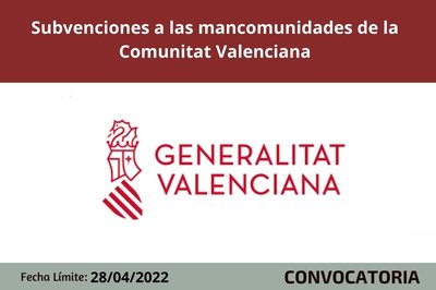 Subvenciones a las mancomunidades de de la Comunitat Valenciana