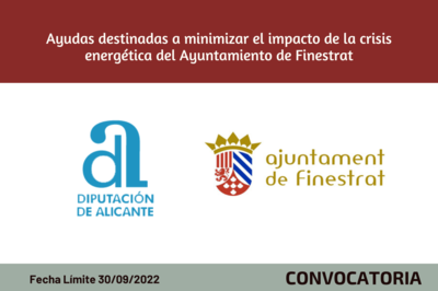 Ayudas destinadas a minimizar el impacto de la crisis energtica del Ayuntamiento de Finestrat