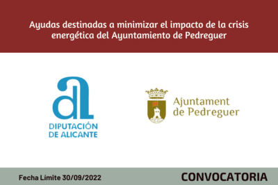 Ayudas destinadas a minimizar el impacto de la crisis energtica del Ayuntamiento de Pedreguer