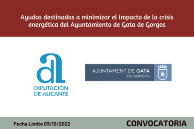 Ayudas destinadas a minimizar el impacto de la crisis energtica del Ayuntamiento de Gata de Gorgos