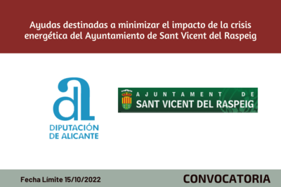 Ayudas destinadas a minimizar el impacto de la crisis energtica del Ayuntamiento de Sant Vicent del Raspeig