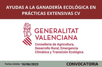 Ayudas a la ganadera ecolgica en prcticas extensivas en la Comunitat Valenciana 2023