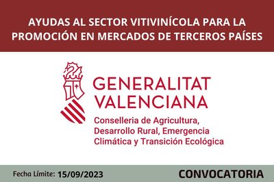 Ayudas al sector vitivincola de la Comunitat Valenciana para la promocin en mercados de terceros pases