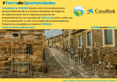 convocatoria Tierra de Oportunidades para apoyar iniciativas y proyectos de emprendimiento en la provincia de Segovia