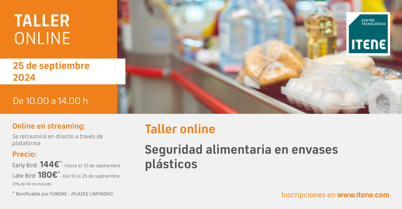 Taller online  Seguridad alimentaria en envases plsticos
