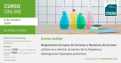 Curso online: Reglamento Europeo de Envases y Residuos de Envase: Cmo va a afectar al sector de la limpieza y detergencia?