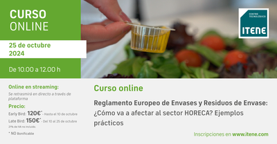 Curso online: Reglamento Europeo de Envases y Residuos de Envase: Cmo va a afectar al sector HORECA?
