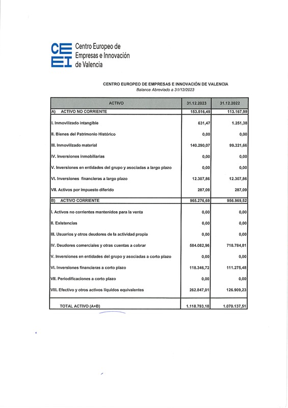 Cuentas Anuales CEEI VLC 2023