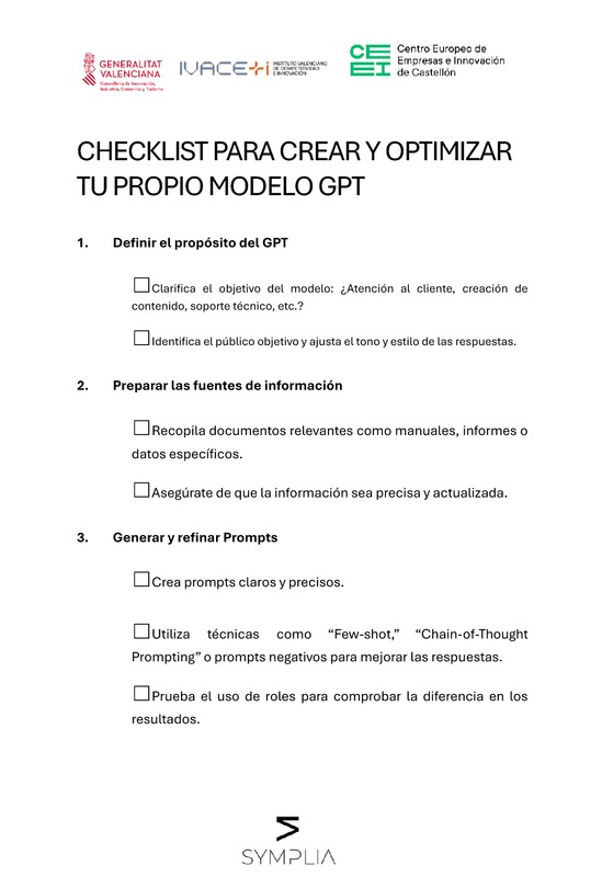 Checklist como crear GPT