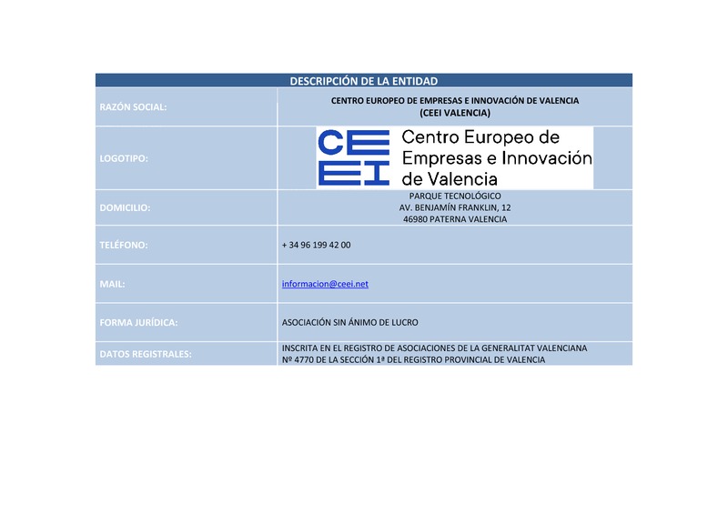 Descripci�n de la entidad