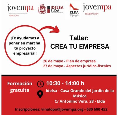 Taller: Crea tu empresa � mayo 2026 � Elda