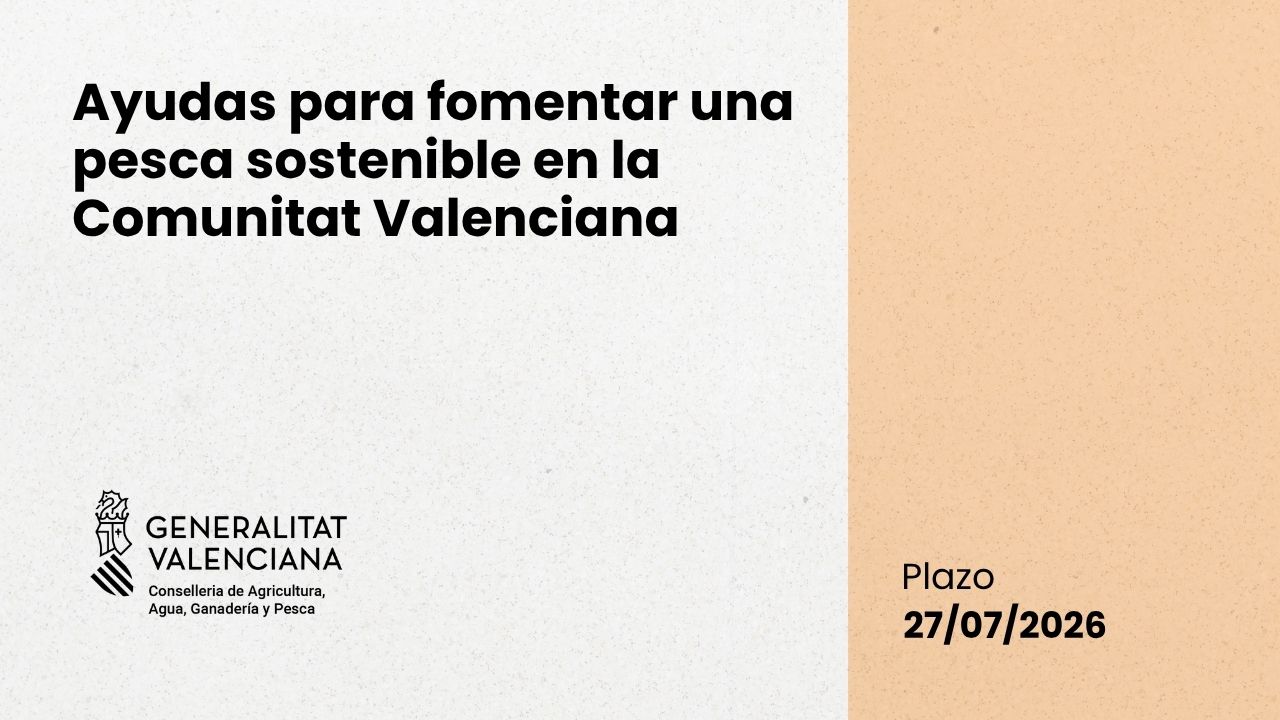 Ayudas para fomentar una pesca sostenible en la Comunitat Valenciana