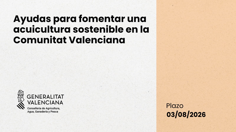 Ayudas para fomentar una acuicultura sostenible en la Comunitat Valenciana
