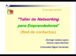 Taller de Networking para Emprendedores (Red de contactos)