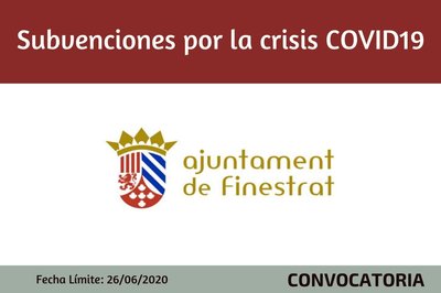 Ayudas por la Crisis sanitaria Covid-19 Ayuntamiento de Finestrat