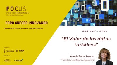 La experta en datos abiertos, Antonia Ferrer, será la encargada de abrir la segunda edición del Foro Crecer Innovando Creama