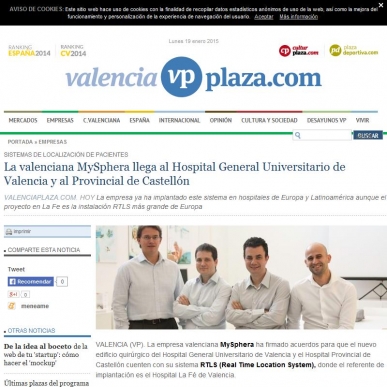 MySphera llega al Hospital General de Valencia y al Provincial de Castell�n                                         
 
    