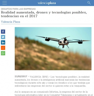 Realidad aumentada, drones y tecnologas ponibles sern tendencia en 2017